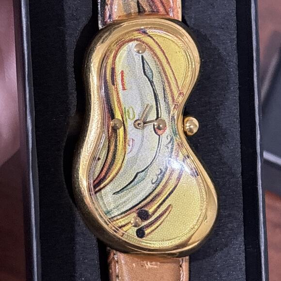 Salvador Dali Softwatch By Exaequo Geneve Melting Watch 92009 Box manual - Picture 2 of 12